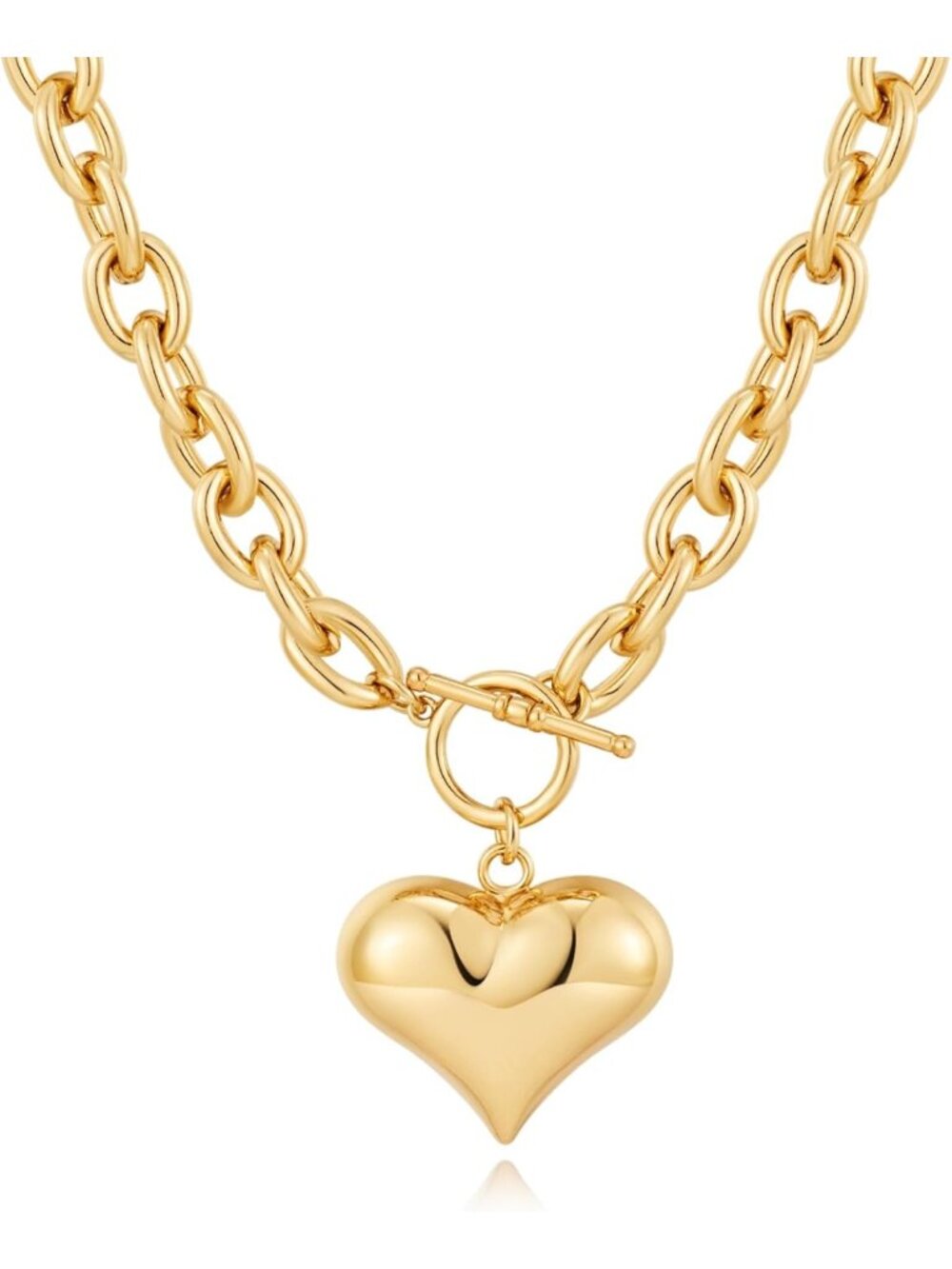 Trendy Gold & Silver Heart Necklace for Women | Chunky Statement Jewelry